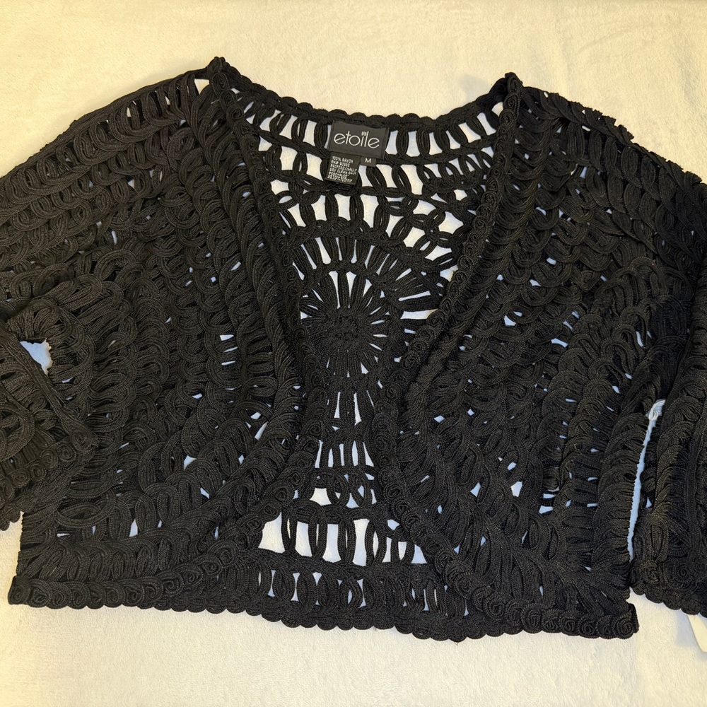 Etoile Black Hand Beaded Vest‎ Evening Collection Size Medium
Black